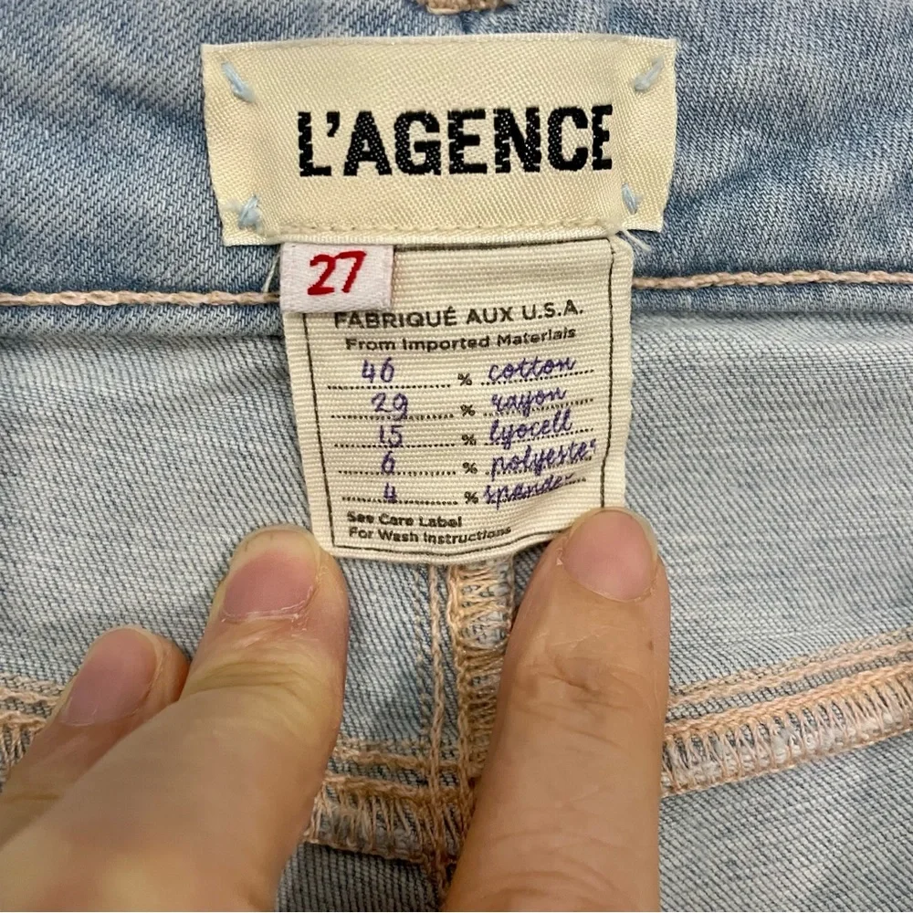 L'Agence Claudine High Rise Cropped Skinny Jeans Size 27